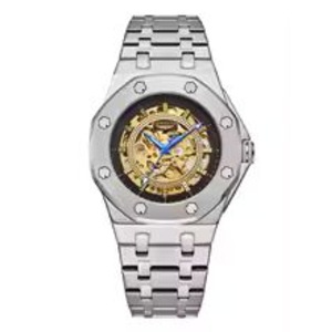 Longlux Luxury Automatic Watch Mechanical Watches Wholesale Skeleton Stainless Steel Waterproof Men's Watch Gift