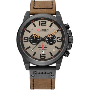 Luxury Brand Men Military Stopwatch Waterproof Leather Chronograph Watch Mens Fashion Quartz Watch