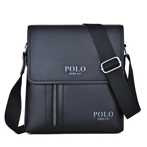 Men Business Black Shoulder Crossbody Bag PU Leather Handbag Capacity Retro Messenger Bag