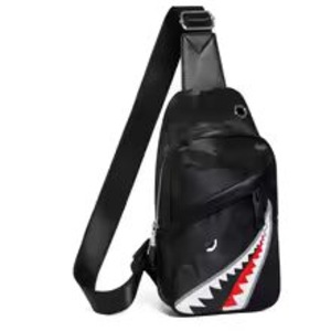 Men's Casual Leather Cartoon Print Chest Bag, Shoulder Bag, Crossbody Bag, Male Satchel, Sling Bag