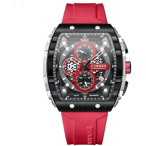 Men's waterproof chronograph watch with silicone strap, 8442