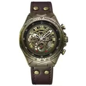 Men Watch Business Bronze Waterproof Automatic Mechanical Machine Watch Leather Strap Male Fashion Wristwatch