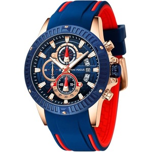 MF MINI FOCUS Mens Watches Military Sports Watch (Chronograph/Waterproof/Luminous/Calendar) Silicon Band Quartz Watch for Men