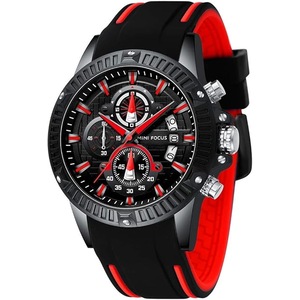 MF MINI FOCUS Mens Watches Military Sports Watch (Chronograph/Waterproof/Luminous/Calendar) Silicon Band Quartz Watch for Men