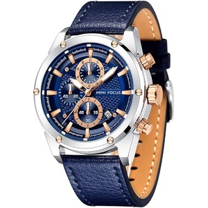 Mini Focus Men Watches Business Casual Wrist Watches (Multifunction/Waterproof/Luminous/Calendar) Genuine Leather Band Fashion Watch for Men