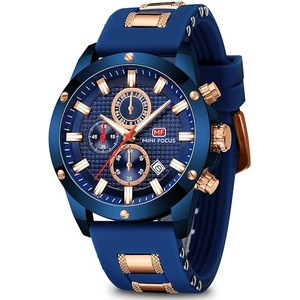 Mini Focus Mens Watch Casual Sports Watches (Chronograph/Waterproof/Luminous/Calendar) Silicon Band Fashion Quartz Watch for Men