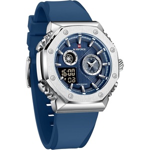 NAVIFORCE Men Dual Display Analog Digital Watch Multifunctional Military Quartz Wrist Watches Sport Waterproof Silicone Band