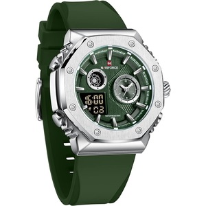 NAVIFORCE Men Dual Display Analog Digital Watch Multifunctional Military Quartz Wrist Watches Sport Waterproof Silicone Band