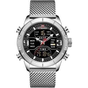 NAVIFORCE Men's NF-9153Silver Stainless Steel Analog-Digital Watch
