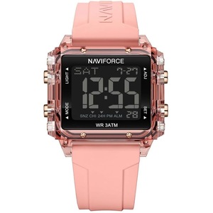 NAVIFORCE Sports Square Digital Day Date Silicon Strap Girl Women's Watch -NF7101