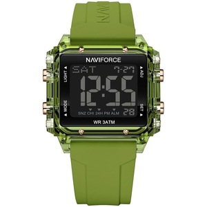 NAVIFORCE Sports Square Digital Day Date Silicon Strap Girl Women's Watch -NF7101