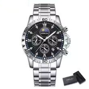New Men's Quartz Wrist Watch Multifunction Watches Chronograph 24 Hours Alarm Stainless Steel Top Brand