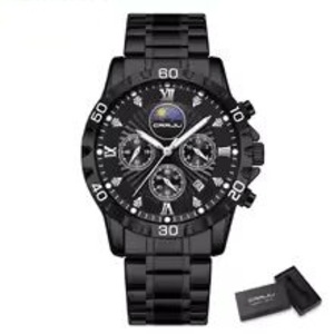 New Men's Quartz Wrist Watch Multifunction Watches Chronograph 24 Hours Alarm Stainless Steel Top Brand
