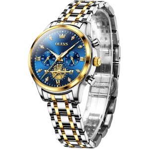 OLEVS Women Watches Luxury Diamond Wrist Watches for Women Gold and Silver Stainless Steel Waterproof with Date Quartz Ladies Watch