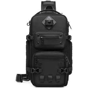 OZUKO 9585 Custom Logo Outdoor Waterproof Chest Bags Travel Cross Body Sling Bag Camera Stick Holder Sling Bag For Men