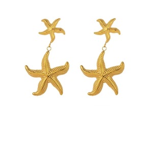 Seulement Titanium Steel Jewelry Set for Women, Star Fish Earrings, Vintage Necklace, Anti Allergy, Party, Holiday Gift