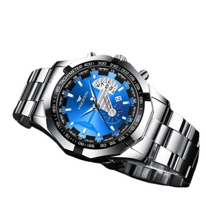 Watch Fashion Casual Military Quartz Waterproof-Silver