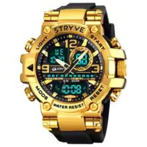 Watches 8025 Fashion Men Watch 5ATM Waterproof High Quality Digital-Analog Dual Movement Calendar Luminous