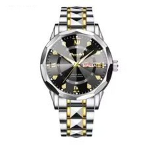 Waterproof Non-mechanical Luminous Watch Men's Quartz Wristwatch with Dual Calendar Date and Week Fashion