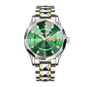 Waterproof Non-mechanical Luminous Watch Men's Quartz Wristwatch with Dual Calendar Date and Week Fashion