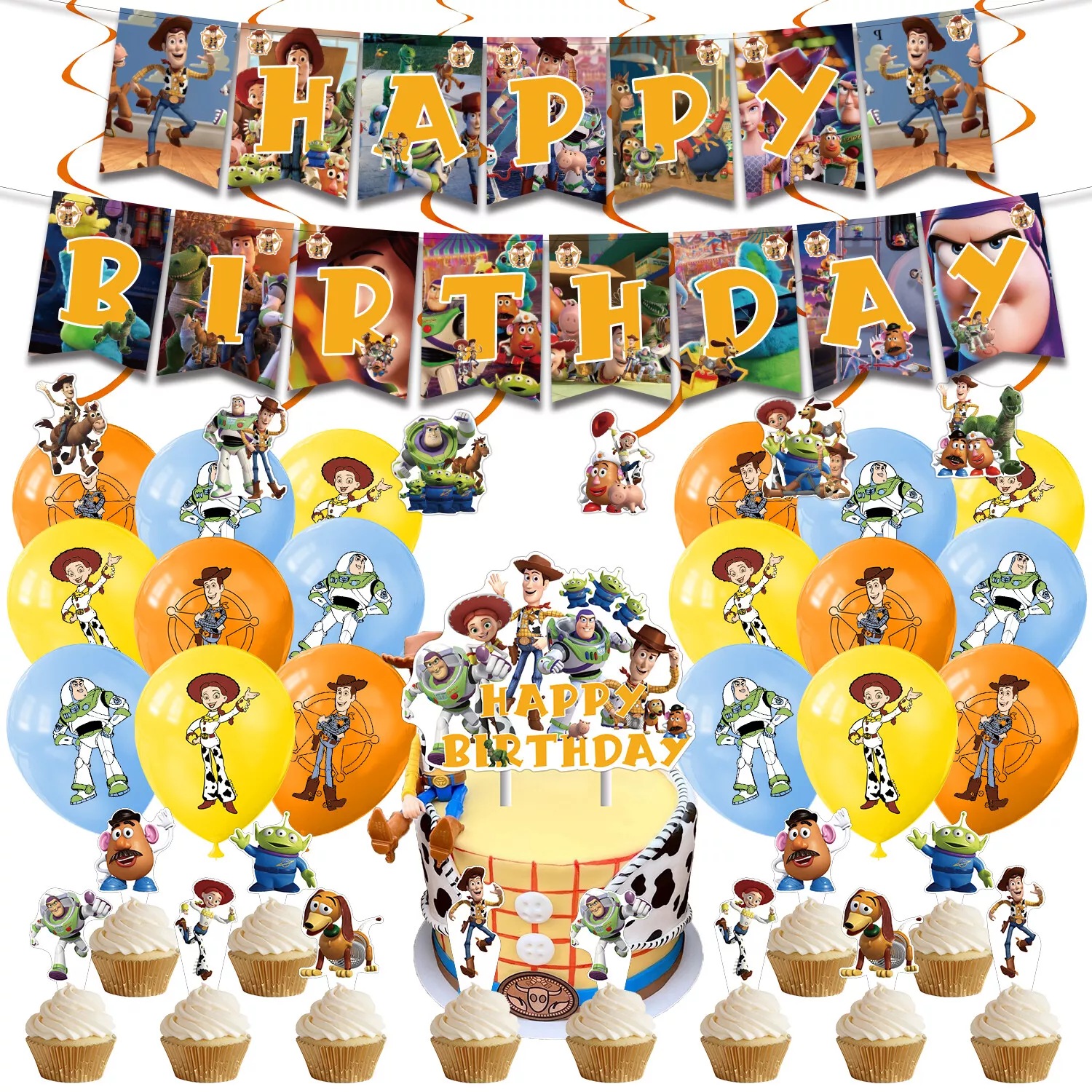 Jollyboom Two The Moon Verjaardagsdecoraties Meisje, Buitenruimte 2e Verjaardag Achtergrond Gelukkige Verjaardag Banner Cake Cupcake Topper Roze Nummer 2 Folieballon voor Meisje Ruimte Thema 2e Feest