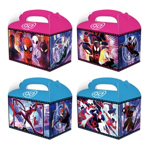 12PC Miles Morales Spiderman Spiderverse Lolly Loot Box Bag Candy Favour Box Party Supplies Decorations
