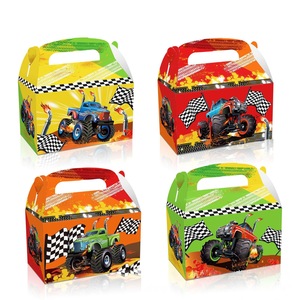 12PC Monster Truck Lolly Loot Box Bag Candy Favour Box Party Supplies Decorations