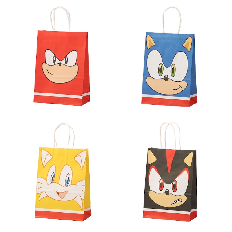 Buy 12PC Sonic the Hedgehog Face Paper Lolly Loot Bag Gift Bag Kids ...