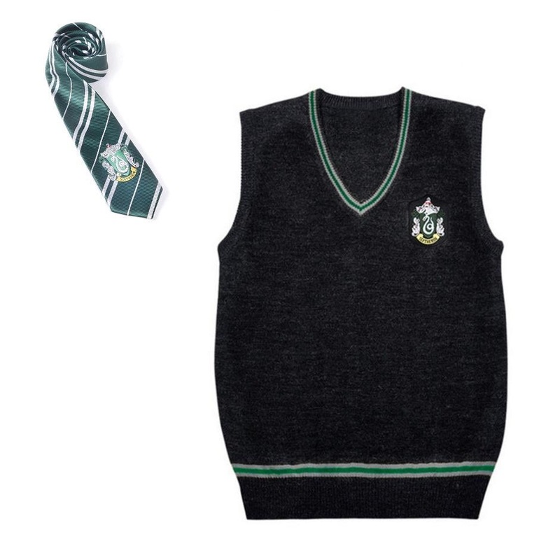 Buy Kids Slytherin Vest & Tie Harry Potter Costume Hogwarts Cosplay ...