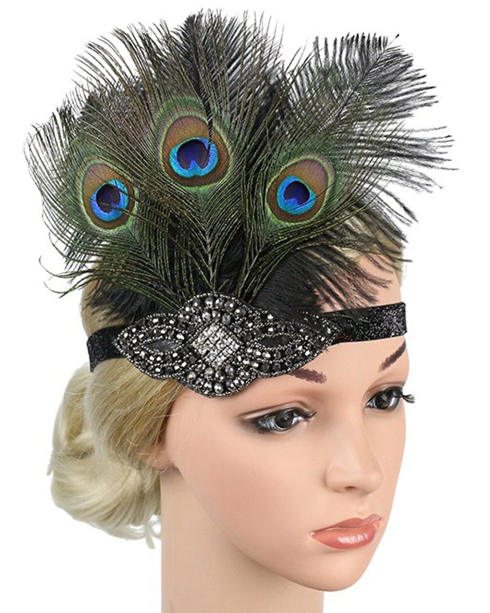 Rare 1920s Metallic Peacock Head Piece main image 0