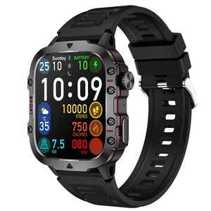 1.96-Inch Smart Watch with Heart Rate Monitor Voice Assistant and 100+ Sports Modes-Black