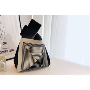 2Pcs Crochet Tote Bag Small Cute Knot Wristlet Knitted Bag Knitted Wrist Bag