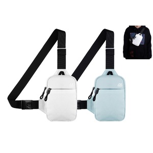 2pcs Crossbody Chest Bag Water Resistant Sling Bag Personal Casual Pocket Bag for Men Women-Light Blue and White