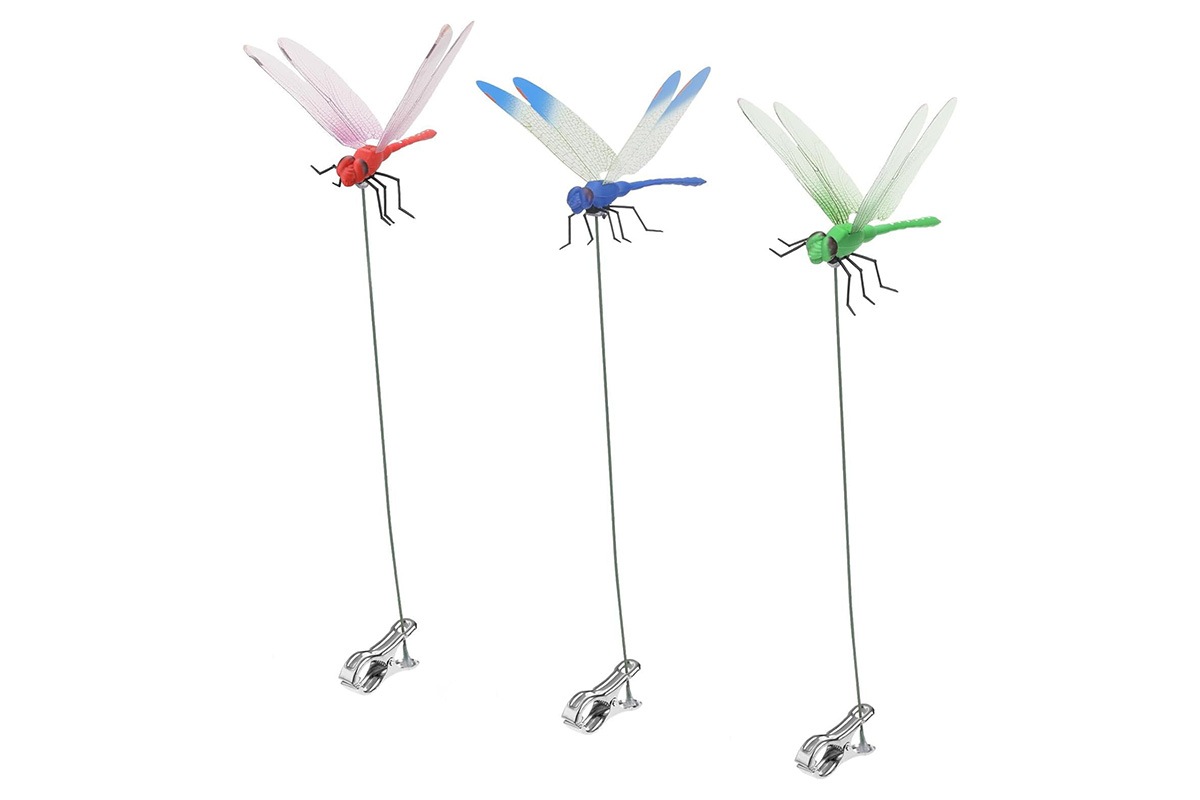 Buy 3PCS Outdoor Fake Dragonfly Rod Clip 3D Dragonfly Garden Decoration ...