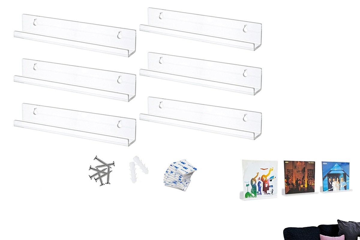 Buy 6Pcs Vinyl Record Shelves Holder Clear Acrylic Wall Mount Album 6pcs Vinyl Record Shelves Holder Clear Acrylic Wall Mount Album Cover Display Stand 11955894 00