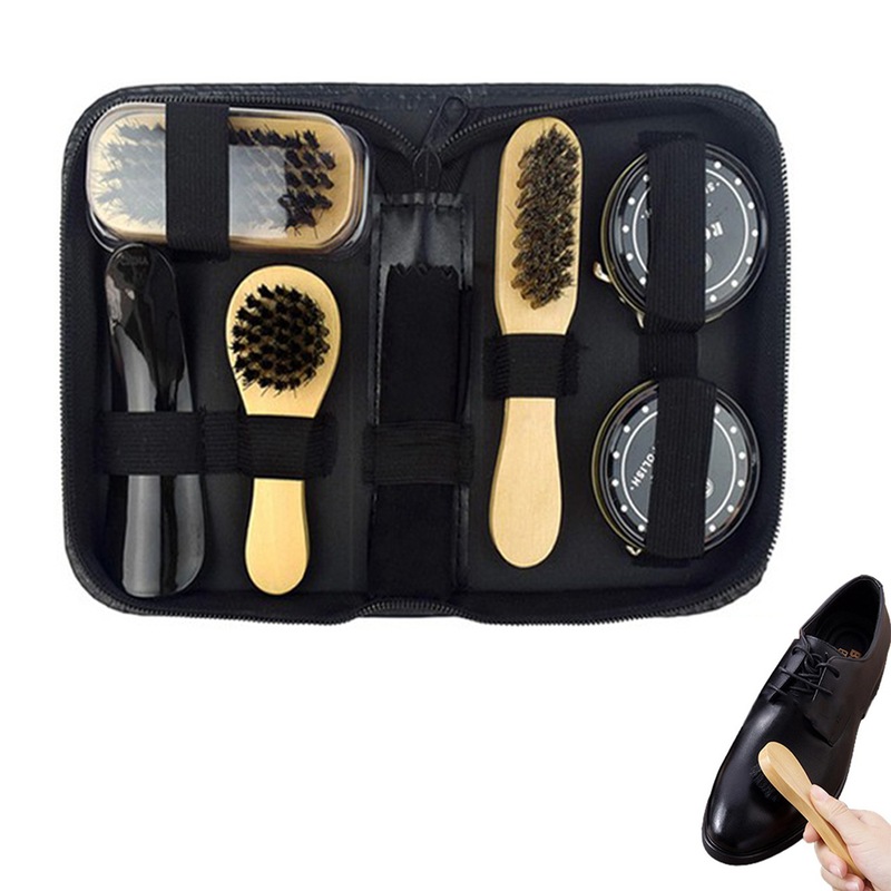 Buy 8pcs Shoe Polish Care Kit Shoe Shine Brush Leather Shoe Polishing