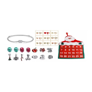 Advent Calendar Jewelry Christmas Countdown Silver Trendy Jewelry Set