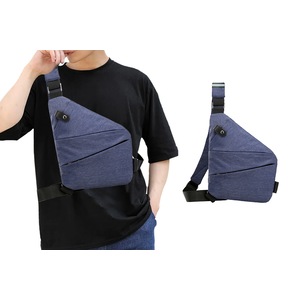 Anti-Theft Crossbody Bag Multi-pocket Chest Sling Shoulder Bag-Left Shoulder, Blue