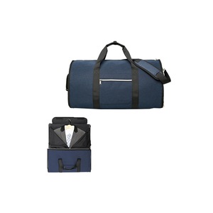 Carry on Garment Bag Convertible Travel Duffel Suit Bag with Shoe Compartment Dress Suitcase Suit Travel Bags for Business Trips-Blue