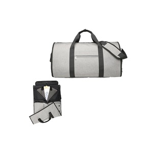 Carry on Garment Bag Convertible Travel Duffel Suit Bag with Shoe Compartment Dress Suitcase Suit Travel Bags for Business Trips-Light Grey