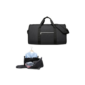 Carry on Garment Bag Convertible Travel Duffel Suit Bag with Shoe Compartment Dress Suitcase Suit Travel Bags for Business Trips-Black