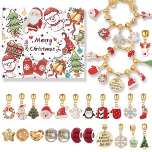 Christmas Advent Calendar Bracelet 24 Days Christmas Countdown Calendar DIY Jewelry Making Kit -Two Bracelets
