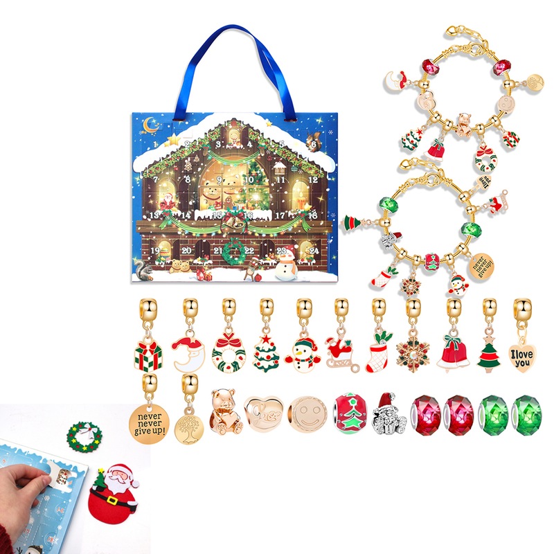 Buy Christmas Advent Calendar Bracelets 24 Days Christmas Countdown DIY