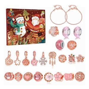 Christmas Advent Calendar Bracelets DIY Charm Beads Bracelets Jewelry Making Kit for Girls