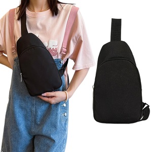 Crossbody Bag Sling Bag With Zipper Closure Adjustable Strap-Black