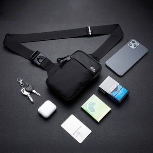 Crossbody Chest Bag Water Resistant Sling Bag Personal Casual Pocket Bag for Men Women-Black