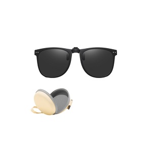 Flip Up Sunglass Clips Clip On Polarized Sunglasses-Black