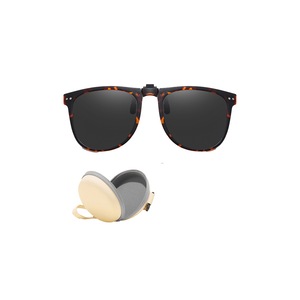 Flip Up Sunglass Clips Clip On Sunglasses Polarized Flip Up Glasses for Men and Women-Black orange