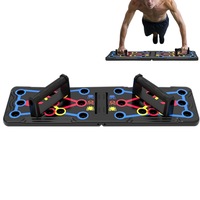 Foldable Push Up Board Rack Training Gym Exercise Stand with Grip Bar