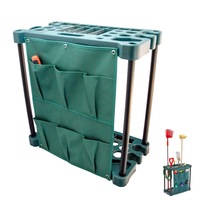 Garden Tool Storage Rack Stand with Pockets
